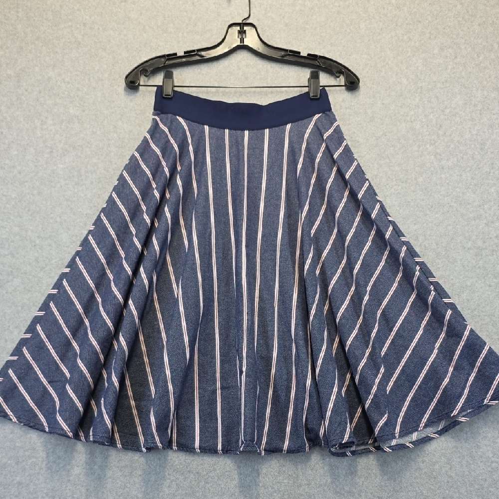 Metro Wear Navy and White A-Line Skirt